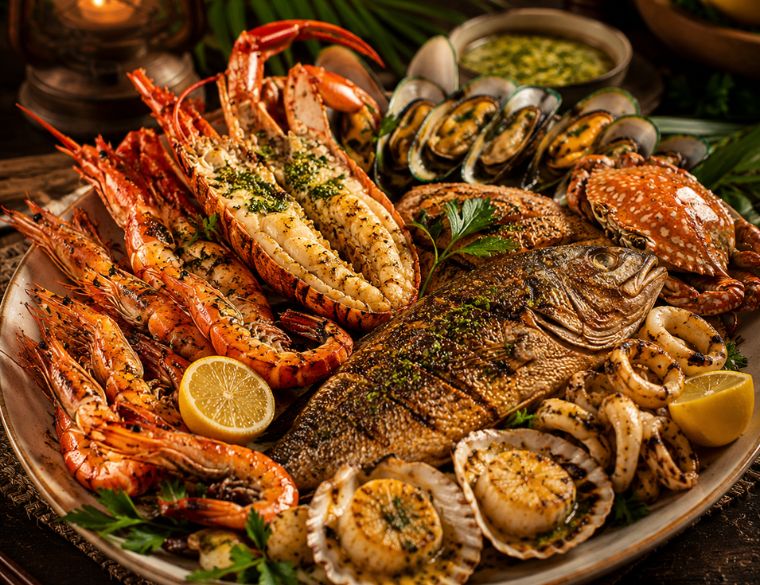 Fresh seafood dish at Garden Beach Hotel Kalutara